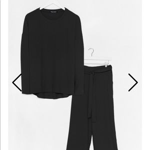 You're a Softie Ribbed Top and Wide-Leg Lounge Set